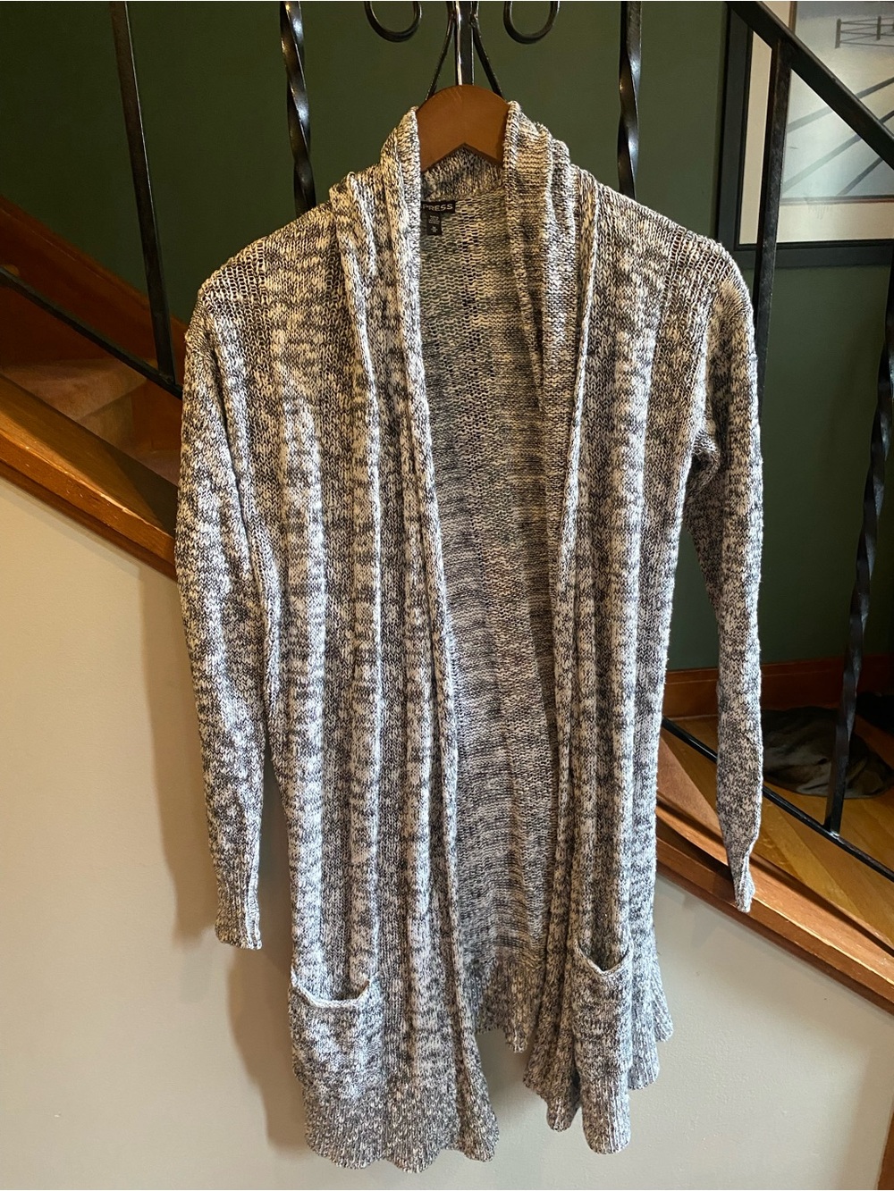 Cozy Open-Front Marled Cardigan Sweater